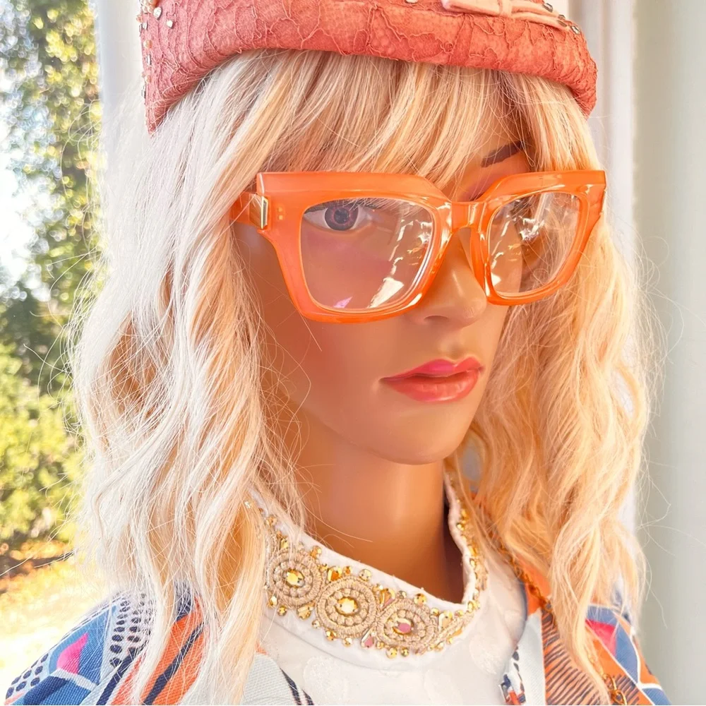 Bold Orange Retro Glasses Accessories 3.0